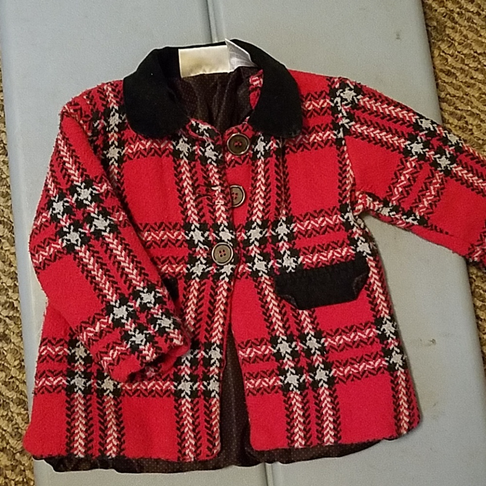 Red plaid coat